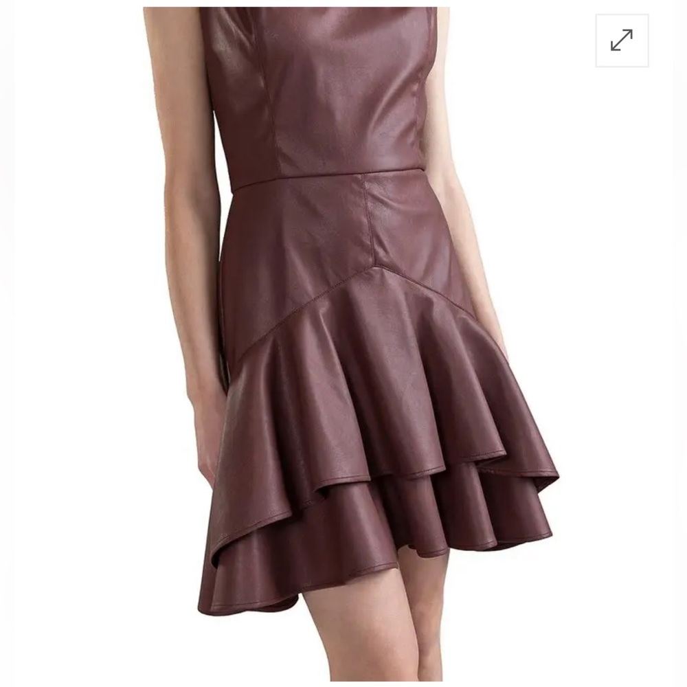 SHOSHANNA Bristol Faux Leather Minidress Size 2 NWT - Picture 2 of 10